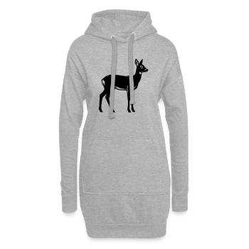 Club de chasse de chasseurs de silhouettes de cerfs Forêt forestière - Sweat-shirt à capuche long Femme - gris chiné - Devant