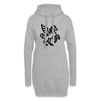 chimère - Sweat-shirt à capuche long Femme - gris chiné - Devant