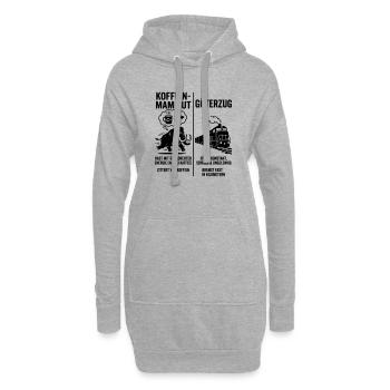 Koffein Mammut VS Güterzug - Hoodie-Kleid - Grau meliert - Vorne
