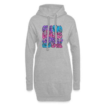 Typographie des bulles psychédéliques néon - Sweat-shirt à capuche long Femme - gris chiné - Devant