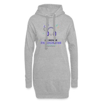 Le Monde En Sour­dine - Chill Actif - Sweat-shirt à capuche long Femme - gris chiné - Devant