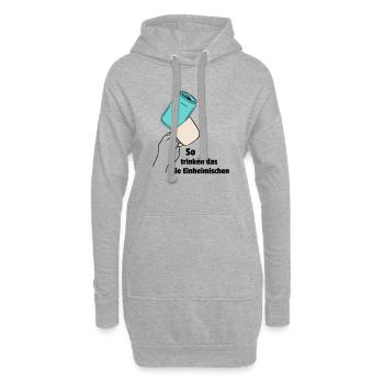 So trinken das die Einheimischen - Hoodie-Kleid - Grau meliert - Vorne