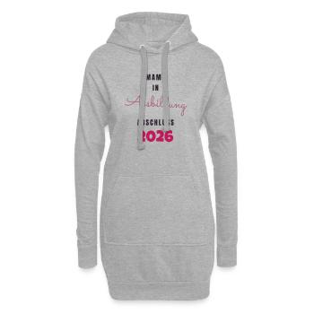 Mama in Ausbildung Abschluss 2026 - Schwanger - Hoodie-Kleid - Grau meliert - Vorne
