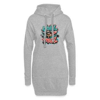 Chill Mal  Cooles Faultier Graffiti Design - Hoodie-Kleid - Grau meliert - Vorne