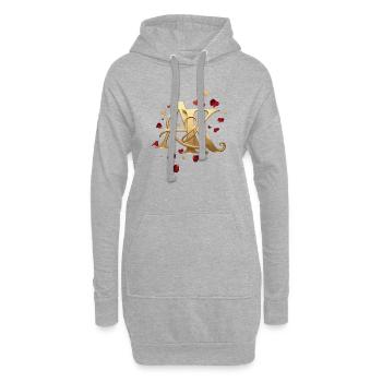 Goldene AK Liebesverbindungen - Hoodie-Kleid - Grau meliert - Vorne