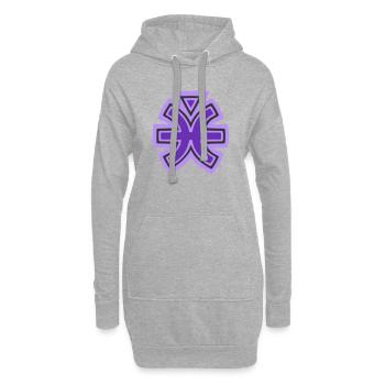 Fische- und Wasserstammessymbol - Hoodie-Kleid - Grau meliert - Vorne