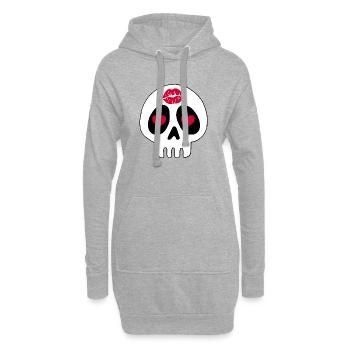 Ein Kuss auf die Stirn - Hoodie-Kleid - Grau meliert - Vorne