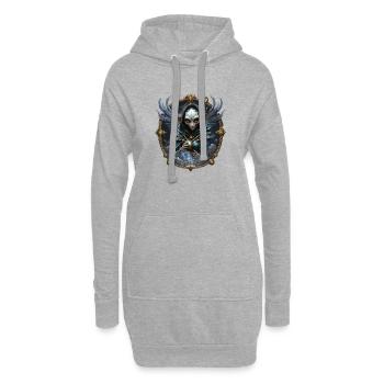Blue Mystic with Ornate Wings - Hoodie Dress - heather grey - Front
