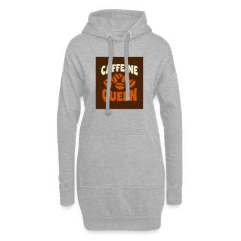Caffeine Queen Coffee Graphic - Hoodie Dress - heather grey - Front
