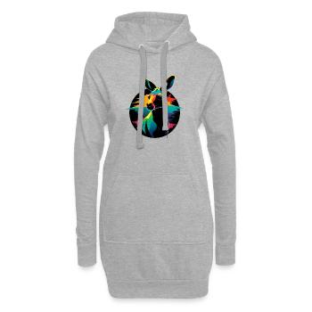 Kangourou portrait - Sweat-shirt à capuche long Femme - gris chiné - Devant