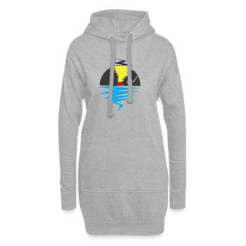 Vinyle - Sweat-shirt à capuche long Femme - gris chiné - Devant