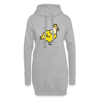 Dessin animé du Poussin Royal - Sweat-shirt à capuche long Femme - gris chiné - Devant