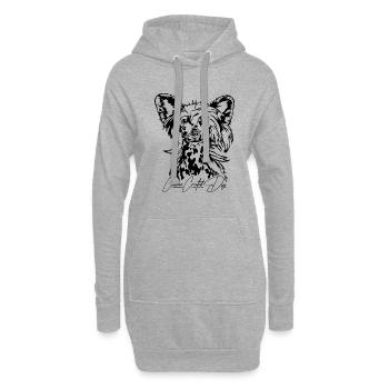 CHINESE CRESTED DOG hairless Hunde Hund Wilsigns - Hoodie-Kleid - Grau meliert - Vorne