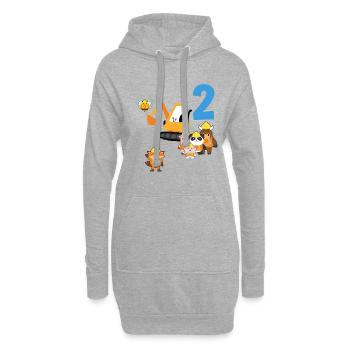 2 ans d’anniversaire bagger bagger cadeau - Sweat-shirt à capuche long Femme - gris chiné - Devant
