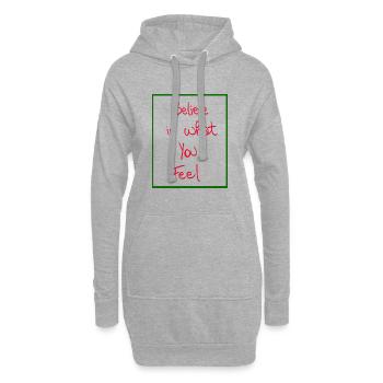 Croyez en ce que vous ressentez - Sweat-shirt à capuche long Femme - gris chiné - Devant