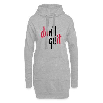 DON'T QUIT – Do it Pumpen Fitte Sport - Hoodie-Kleid - Grau meliert - Vorne