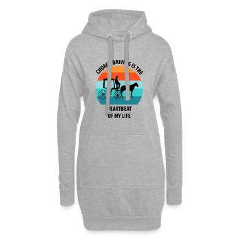 Kutscher Kutsche Pferdekutscher Kutschieren - Hoodie-Kleid - Grau meliert - Vorne