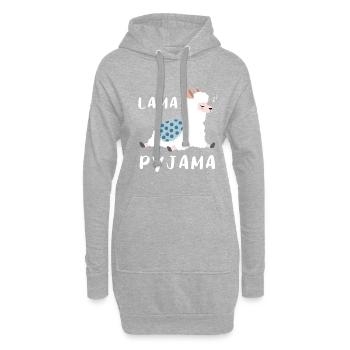 Lama Pyjama Late Riser Gift - Hoodie Dress - heather grey - Front