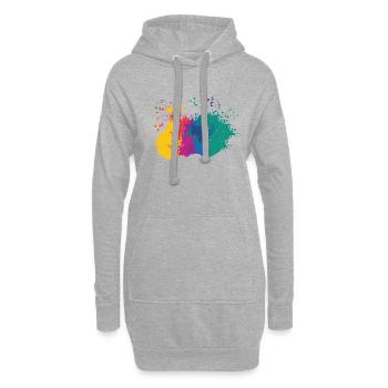 Farbkleckse Kleckse Farbspritzer Maler Geschenk - Hoodie-Kleid - Grau meliert - Vorne