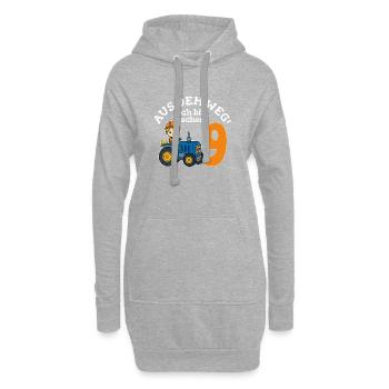 9. Geburtstag Traktor Junge - Hoodie-Kleid - Grau meliert - Vorne