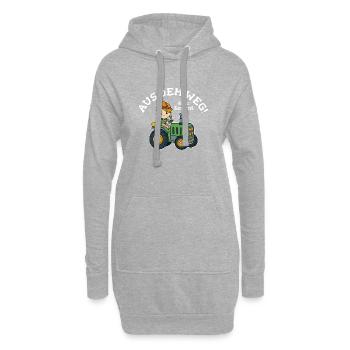 Traktor Mädchen Personalisierbar - Hoodie-Kleid - Grau meliert - Vorne