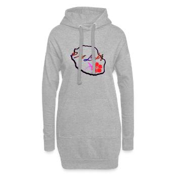Logo 1 validé - Sweat-shirt à capuche long Femme - gris chiné - Devant