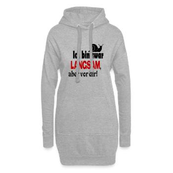 Schnecke Sprüche Ich bin langsam - Hoodie-Kleid - Grau meliert - Vorne