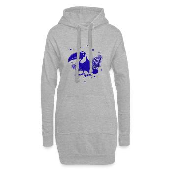 Tukan - Zoo - Vogel - Tierfreund - Naturschutz - Hoodie-Kleid - Grau meliert - Vorne