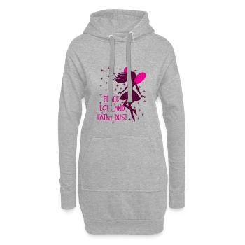 Peace love et fairy dust 01 - Sweat-shirt à capuche long Femme - gris chiné - Devant