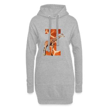girafe je - Sweat-shirt à capuche long Femme - gris chiné - Devant