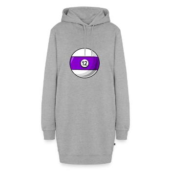Boule de billard 12 Billard violet douze - Sweat-shirt à capuche long Femme - gris chiné - Devant