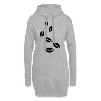 Icône de l’icône Football - Sweat-shirt à capuche long Femme - gris chiné - Devant