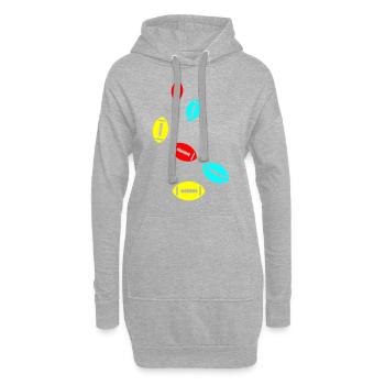 Icône de l’icône Football - Sweat-shirt à capuche long Femme - gris chiné - Devant