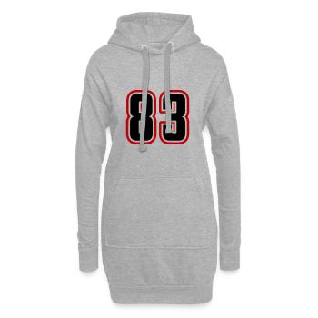 83 Zahl Symbol - Hoodie-Kleid - Grau meliert - Vorne