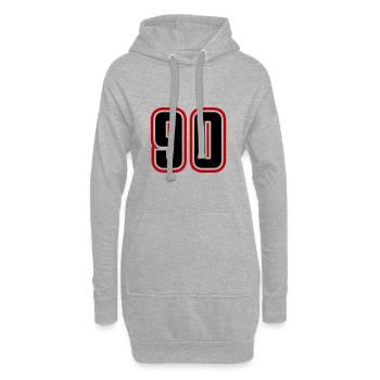 90 Zahl Symbol - Hoodie-Kleid - Grau meliert - Vorne
