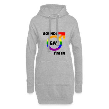 Paix mondiale femmes droits humains non gay gay lesbienne - Sweat-shirt à capuche long Femme - gris chiné - Devant