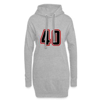 40 nombre symbole - Sweat-shirt à capuche long Femme - gris chiné - Devant