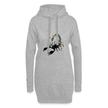 Scorpion Designs par AR - Sweat-shirt à capuche long Femme - gris chiné - Devant