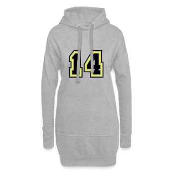 14 number symbol - Hoodie Dress - heather grey - Front
