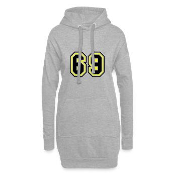 69 Nombre symbole - Sweat-shirt à capuche long Femme - gris chiné - Devant