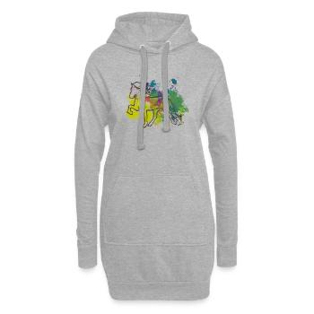 Green Tölt - Hoodie-Kleid - Grau meliert - Vorne