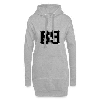 69 Zahl Trikot - Hoodie-Kleid - Grau meliert - Vorne