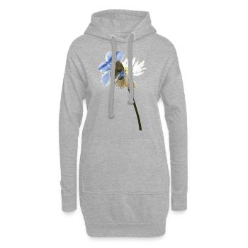 Zwei Bläuling Schmetterlinge auf einer Blüte - Hoodie-Kleid - Grau meliert - Vorne
