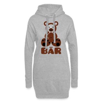 Un ours avec du texte - Sweat-shirt à capuche long Femme - gris chiné - Devant
