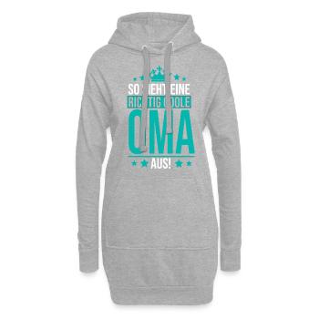 Coole Oma Geschenkidee Muttertag Geburtstag - Hoodie-Kleid - Grau meliert - Vorne