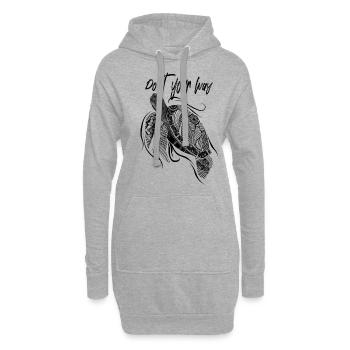 Turtle, Flower, Positive, Marine, Spiritual - Hoodie-Kleid - Grau meliert - Vorne