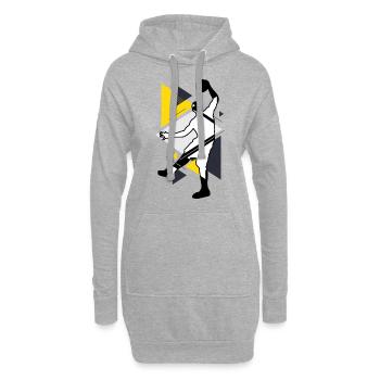 Joueur de basket-ball basketteur basket-ball sport - Sweat-shirt à capuche long Femme - gris chiné - Devant