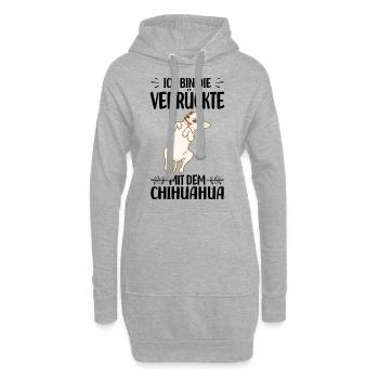 Chihuahua - Hoodie-Kleid - Grau meliert - Vorne