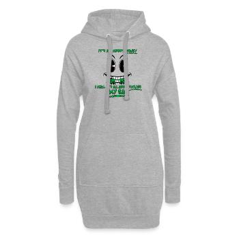 Gruselig lustig Alles über Geld lächelnder Gesichtswitz - Hoodie-Kleid - Grau meliert - Vorne