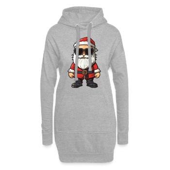 Weihnachtsmann Comic Santa Xmas - Hoodie-Kleid - Grau meliert - Vorne